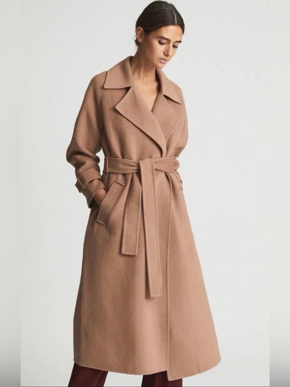 REISS Felo Belted Blindseam Coat- Size UK 12, US 8 - NWT